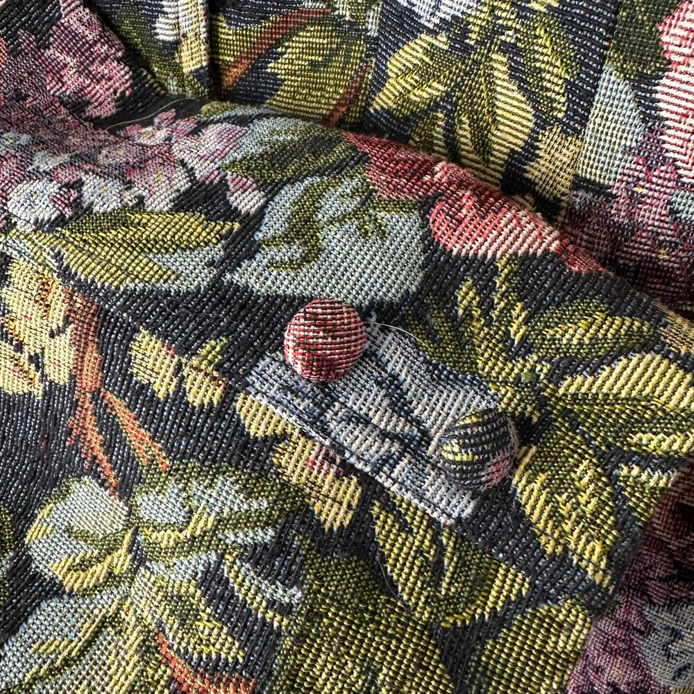 Crazy Horse by Liz Claiborne Vintage Unlined Floral Tapestry Blazer XL - Picture 8 of 9